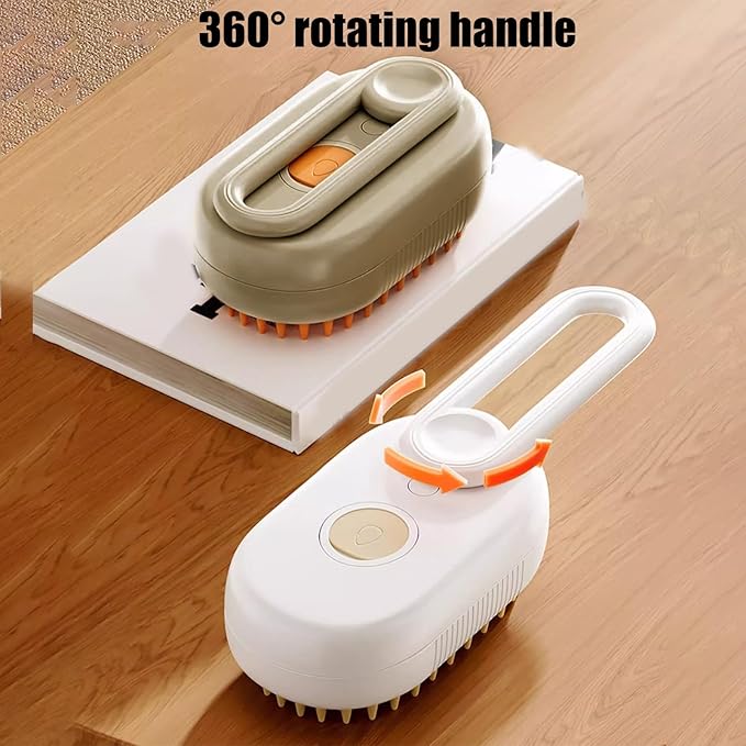 4 in 1 Cat Steam Brush for Shedding, Rechargeable Steam Brush for Cats and Dogs, Anti-Static Steam Pet Brushes, Massage, Cleaning, Shedding & Combing All In One (White)