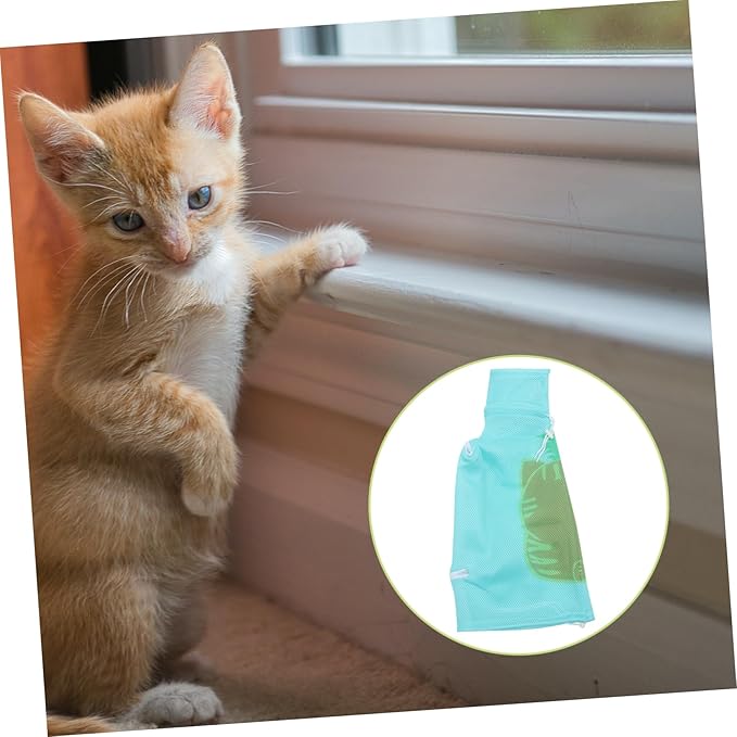 YARNOW Cat Grooming Net Bag Three Design for Bathing Nail Trimming and Cleaning Breathable and Scratch-Resistant Pet Holder Drawstring for Random Style