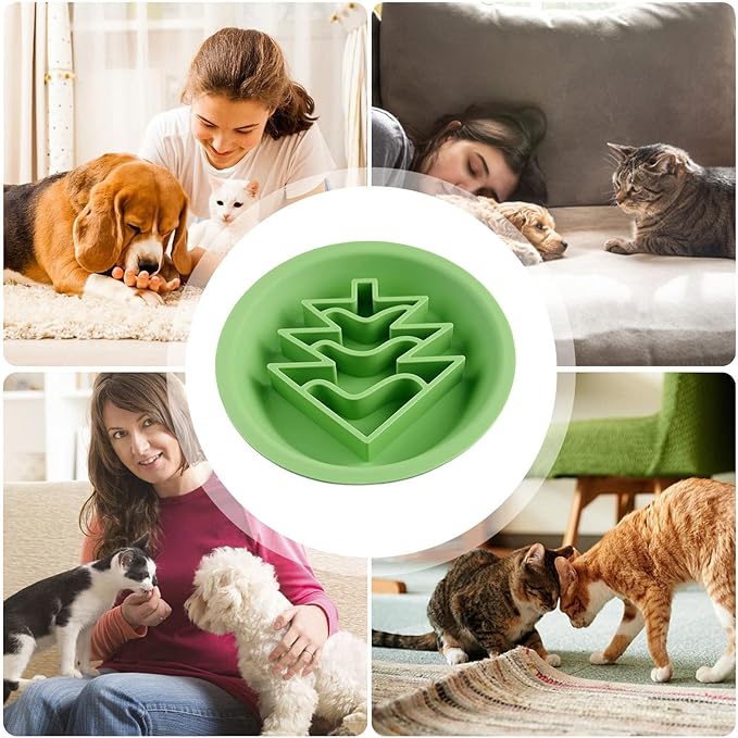 Slow Feeder Dog Bowl, Dog Feeder | Cute Christmas Theme Silicone Slow Feeder Dog Bowl | Pet Feeding Supplies, Dishes for Dogs