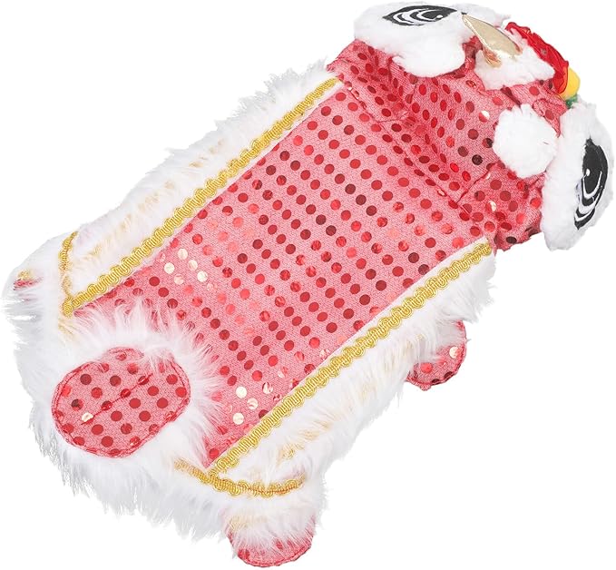 SOLUSTRE Lion Dance Dog Costume XL Red Pet Party Clothing New Year Pet Supplies Dog Clothes Red Festival Lion Dance Coat for Puppy’s Festive Photography Prop