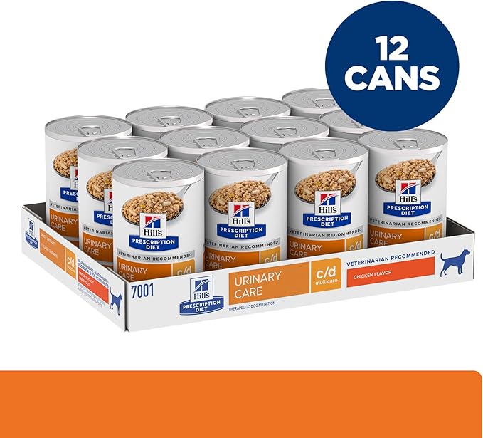 Hill's Prescription Diet c/d Multicare Urinary Care Chicken Flavor Wet Dog Food, Veterinary Diet, 13 oz. Cans, 12-Pack