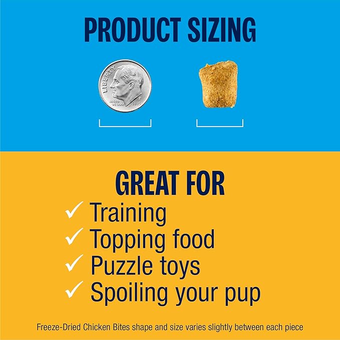 Muenster Freeze Dried Chicken Bites - Dog Food, Treat, Mixer or Topper (20oz) - Grain Free.