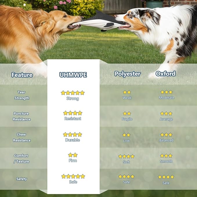 Indestructible Dog Toy for Aggressive Chewers, Durable UHMWPE Fabric Chew Toy with Squeaky, Plush Companion for Small Medium Large Dogs - Dolphin