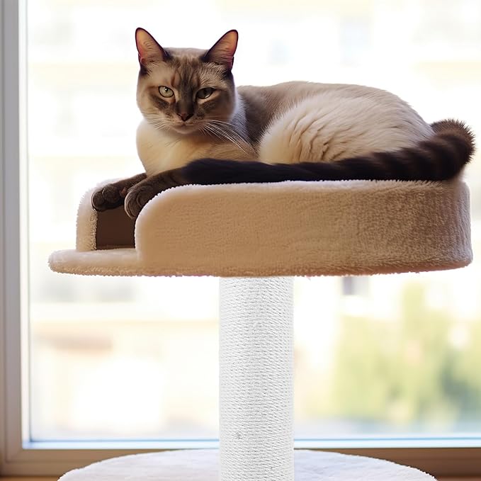 POPETPOP Cat Scratching Post Twine Adorable Scratcher for Indoor Cats and Wear-Resistant Design for Healthy Claws and Fun Playtime