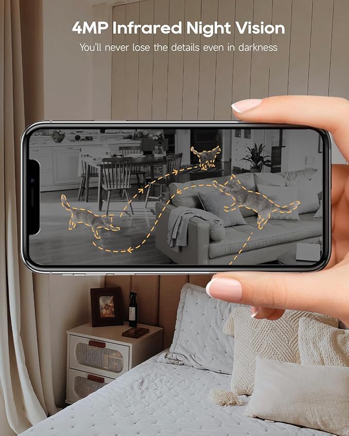 DREAME 2.5K 4MP Pet Dog Camera, Indoor Security Camera Wireless, Dual-Band 5G/2.4G Wi-Fi, Auto-Tracking, 360° Pan-Tilt, Cloud & Local Storage, Physical Privacy Mode, Work with Alexa & Google, Grey