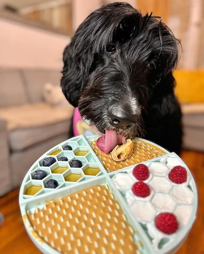 BUDDY BUDDER Superberry Snoot + Pumpkin Pup Blue Dog Enrichment Mat Combo, 100% Natural Peanut Butter, Healthy Dog Treats - Made in USA (Set of 2 / 17oz Jars + Lickmat)