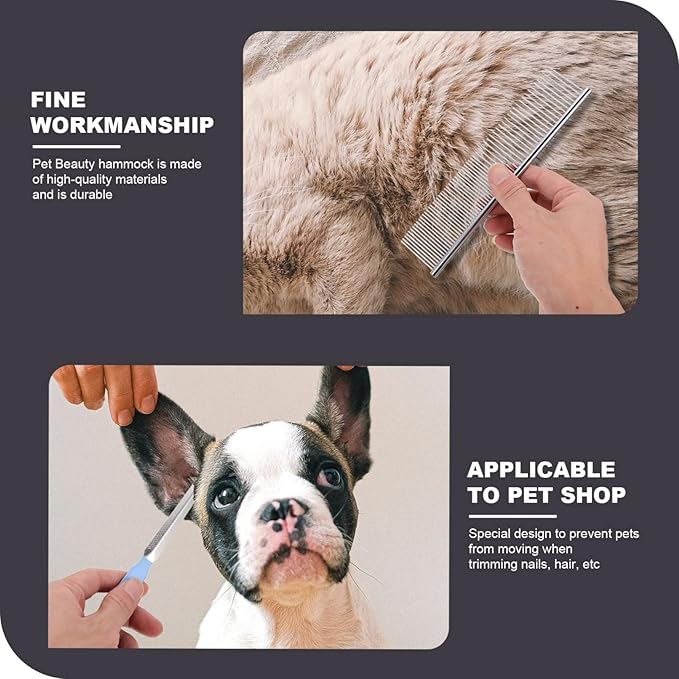 GALPADA 1set Pet Grooming Tools Ergonomic Cat Dog Nail Clipper Grooming Hammock for Easy Trimming Includes Pet Comb Convenient for Nail Care and Cleaning