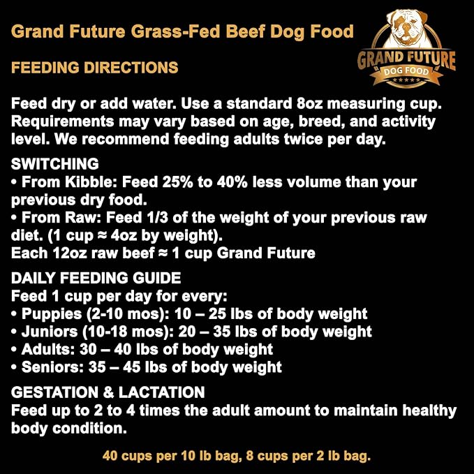 Air-Dried Dog Food - Human-Grade Grass-Fed Beef, Safe Raw Alternative, High Protein, Grain-Free, No Fillers, Complete & Balanced for All Life Stages, Made in USA (2 lb Bag)