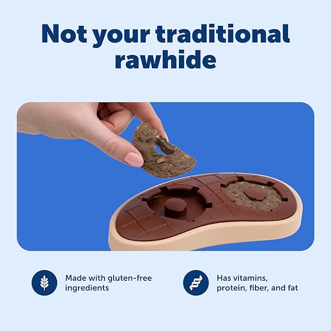 PetSafe Busy Buddy Natural Rawhide Rings - Long-Lasting Dog Chew Refills - Engaging Dog Treat for Training & Playtime - Original Rawhide Flavor - Size C,(Pack of 32)