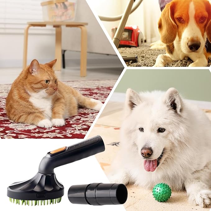 Cat Grooming Vacuum Attachment – Pet Hair Brush, Shedding Cleaning Tool, Durable Groomer with Ergonomic Design | Perfect Accessory for Home Pet Care Brushing Bathing Maintenance Use