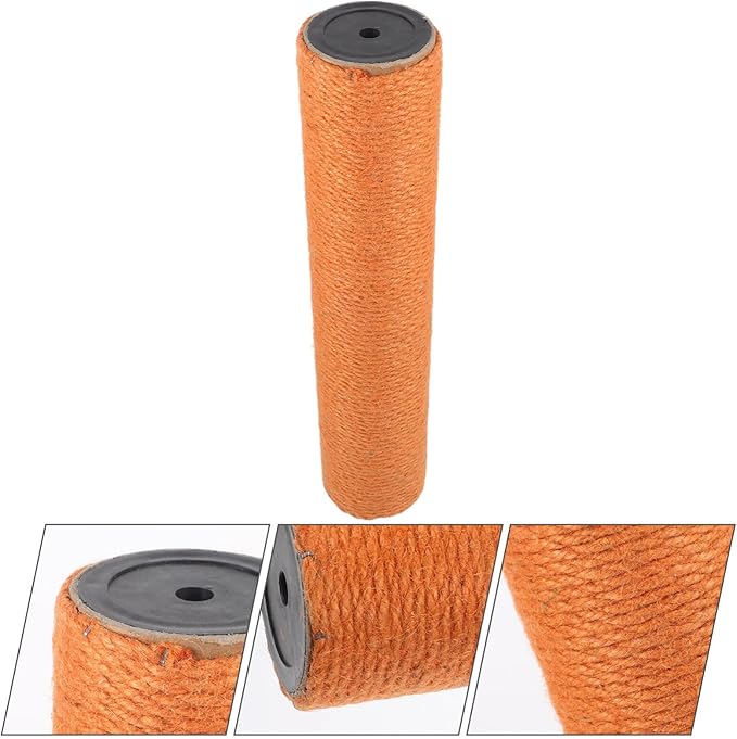 POPETPOP Cat Scratch Post Replacement Rope for Indoor Cats Scratching Post Sturdy Base for Furniture and Playtime Height