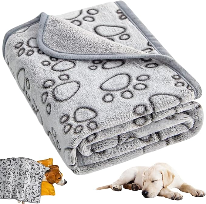 Dog Blanket Soft & Comfortable Cute Paw Printing Blanket Small 29.9x40.9 Inch Washable Dog Blankets for Small Dogs Cats Sleep Supplies Pet Lovers