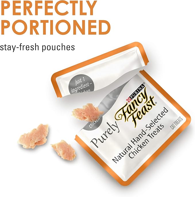 Purina Fancy Feast Natural Cat Treats, Purely Natural Hand-Selected Chicken - (Pack of 5) 10 ct. Pouches