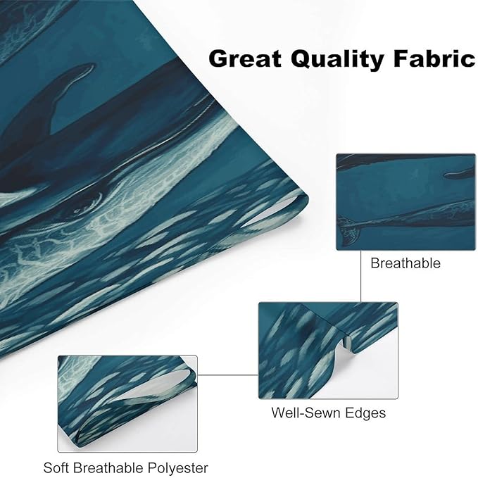 Dog Bandana Spring Pet Scarf Adjustable Triangle Ocean Whale Printing Dog Bib Washable Polyester Puppy Bandana for Small Medium Large Dogs Cat Birthday Party Supplies