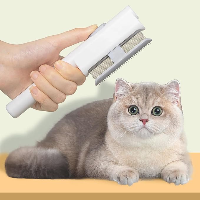 Advanced Pet Deshedding Comb with Massage Tip Quick Releases Button Cats Grooming Brush for Hair Removal Furs Detangling Cats Grooming Tool