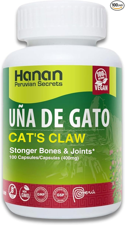 Hanan Uña de Gato Cat's Claw | 100 Capsules | Naturally Aids in Supporting Healthy Immune System (Single Pack)