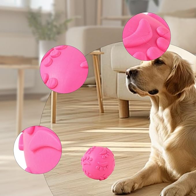 Squeaky Dog Toy, Pet Supplies, Squeaky Dog Ball, Chew Toy Ball for Pets, Rose Red