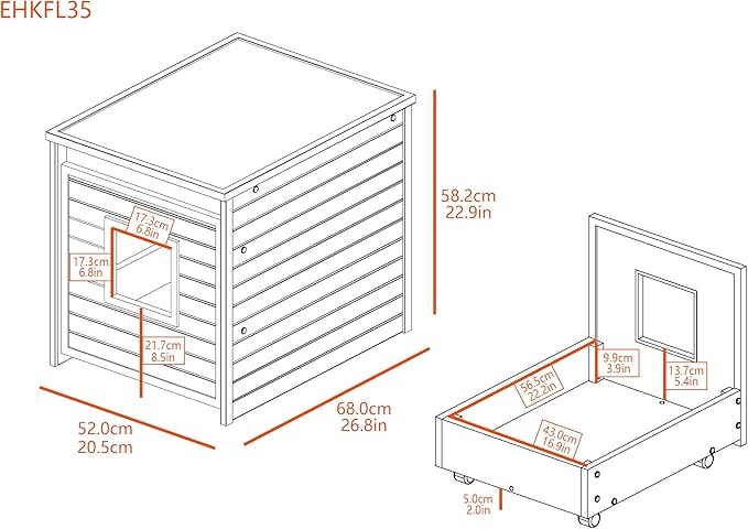 New Age Pet ECOFLEX Freedom Litter Loo Moisture‑Resistant Enclosure & End‑Table, Non‑Toxic, Pull Out Drawer, Indoor Cat Furniture, Antique White