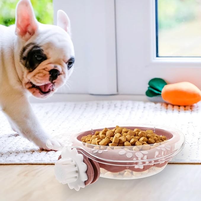 PRETYZOOM Hanging Pet Feeder Bowl with Heart Design, Detachable Dog and Cat Food Dish, Large Pink Puppy Supply for Crates and Kennels