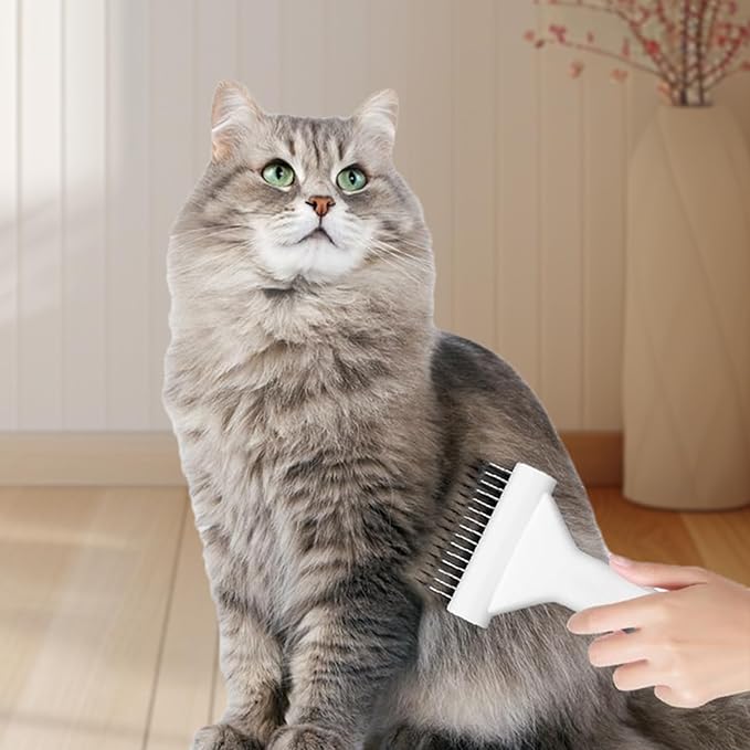 Cat Grooming Brush - Cat Hair Remover Brush | Pet Supplies, Dematting Comb, Undercoat Rake, Grooming Tool for Short Medium and Long Pet Hair