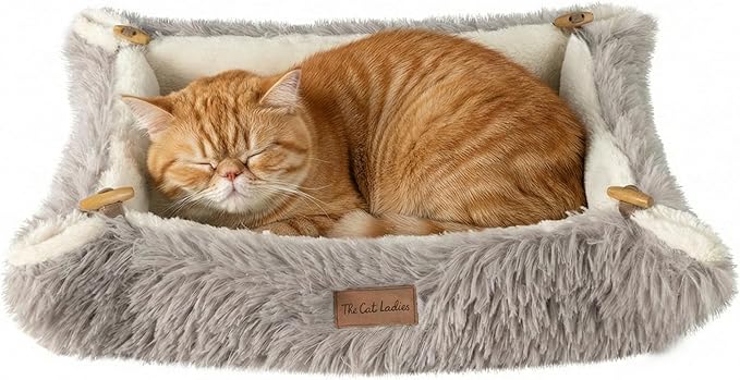 The Cat Ladies Self Warming Heated Cat Bed - Heated Outdoor Kitten Bed - Non Electric Heating Pad - for Indoor and Outdoor Cats - Reversible Comfortable Design – Coffee Brown
