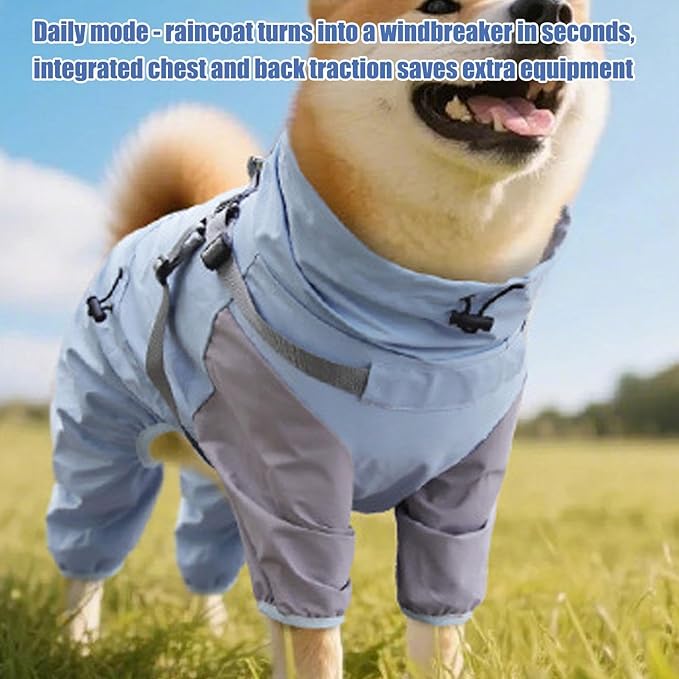 Dog Raincoat | Waterproof Poncho with Hood,Breathable Rain Jacket for Medium Dog,for Daily Walking Training Travel Shopping Camping Adventure