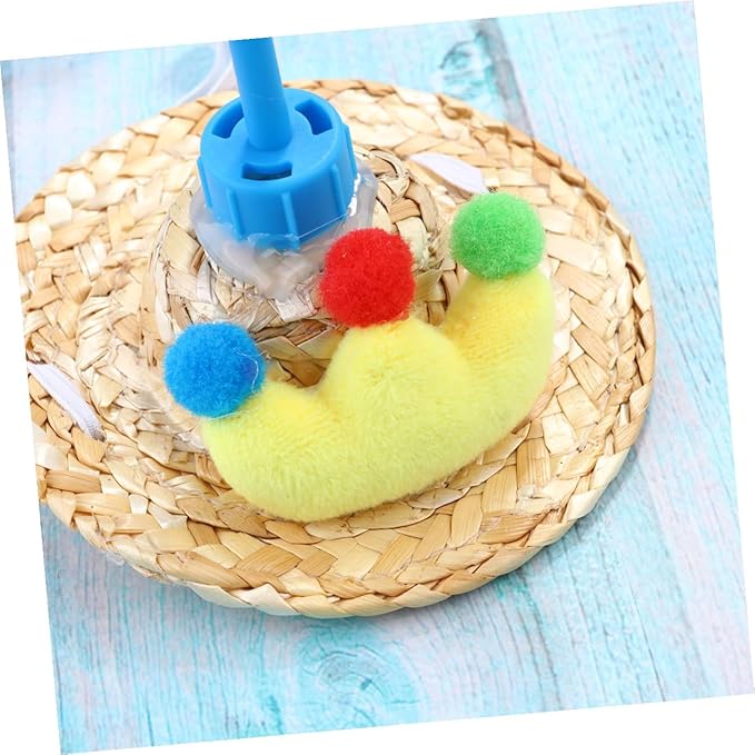 DOITOOL Pet Straw Hat and Woven Sun Cap, Breathable Straw Material, Adjustable Fit, Summer Outdoor Sun Protection for Dogs and Cats, Cute Photo Prop Pet Supplies