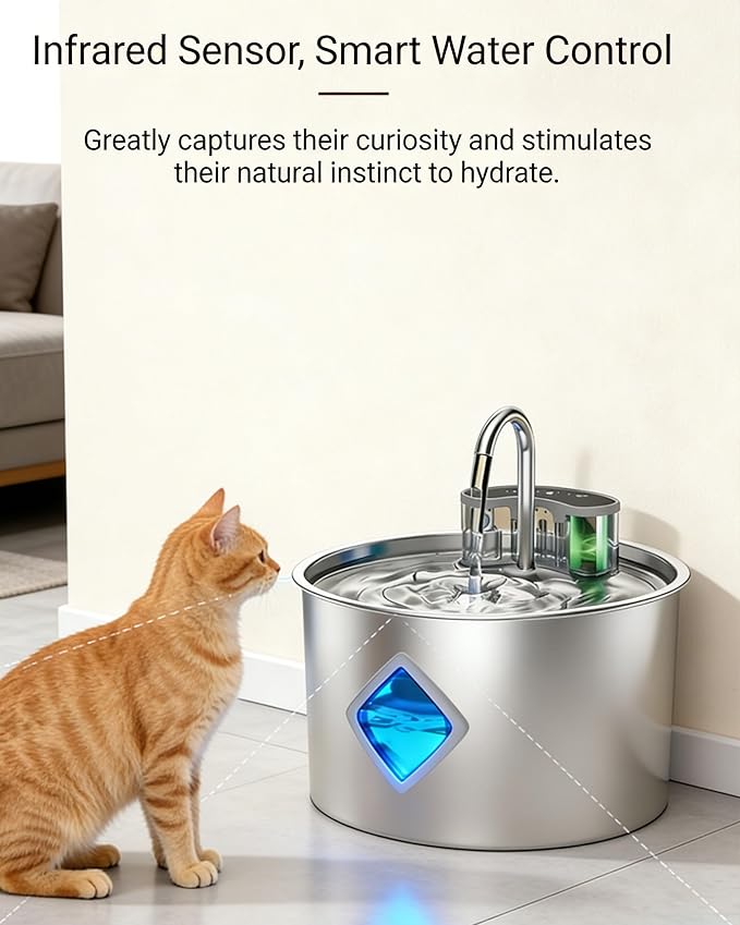 Vetiflow-Vetiflow Dog Water Bowl Filtered, 2026 New Wireless, Vetiflow Dog Bowl with Automatic Water Dispensing (Via Sensor), Quiet Pump, Fresh Drinking Fountain for Dogs Cats (+10+6 Filter)