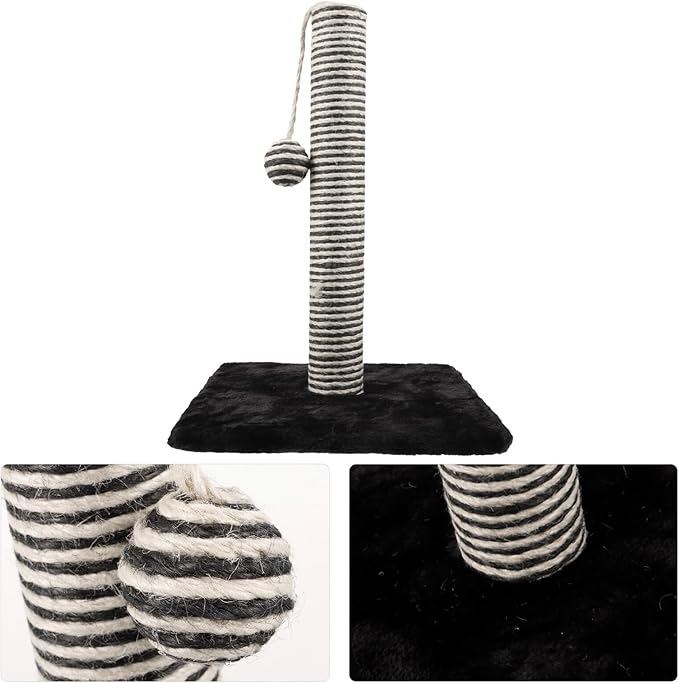 BESPORTBLE Cat Scratching Post Vertical Sisal Scratcher with Ball Sturdy Floor Kitten Claw Scratcher for Indoor Cats Daily Use Nail Scratch Pole