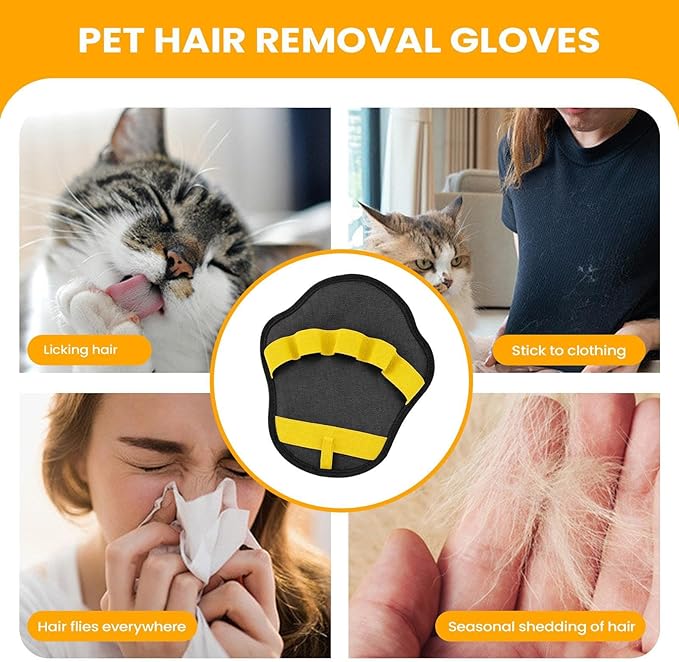 Electrostatic Pet Hair Removal Glove,Electrostatic Five-Finger Dog Cat Lint Mitt Tool - Dog Hair Remover Glove,for Laundry Couch Carpet Car Seat Clothing Bed Sofa