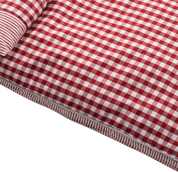 Dog Sofa Bed, Removable Washable Cover, 4 Season Universal, Soft Plush Plaid Cat Bed, Comfortable Pet Supplies (S)
