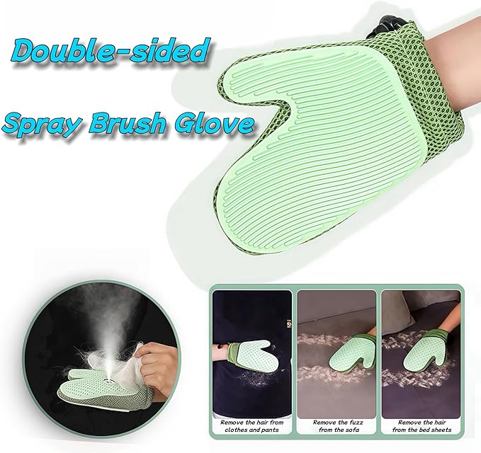 All-in-One Grooming Mist Glove for Pets,2025 Pet Hair Remover Glove,Cat and Dog Grooming Gloves, Cat Brush Glove for Bed Sheets Couch Clothes Carpet Car Seat,Pets Spray Gloves Deshedding Tools (Blue)