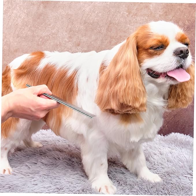 BESTonZON 3pcs Pets Grooming Set Stainless Steel Combs for Dogs and Cats Safe and Dematting Tools Ergonomic Design for Easy Grooming for Indoor Use
