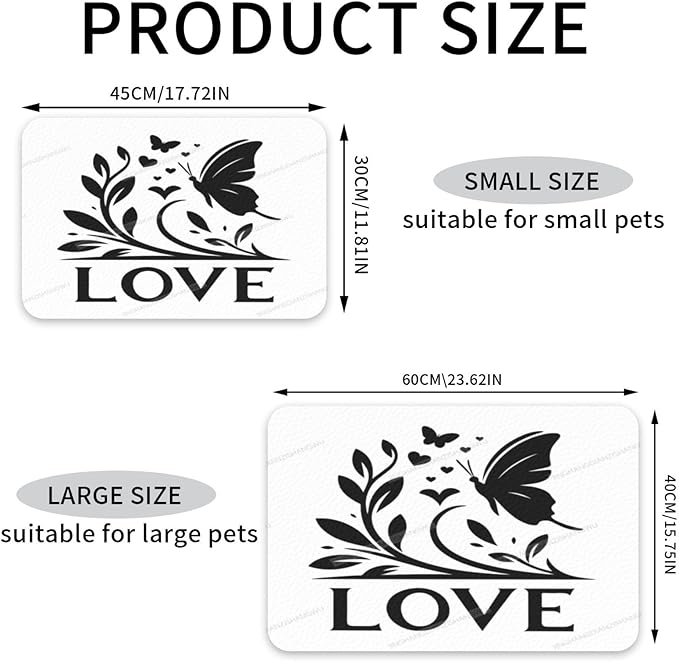 Pet Cat Dog Food Mat Absorbent Dog Feeding Mat Happy Mother's Day Floral Gift Mom Hq No Stains Cat Food Mats Indoor Pet Accessories Supplies Dogs Placemat Water Bowl Mats with Rubber Backing 24x16In