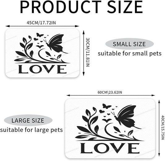 Pet Cat Dog Food Mat Absorbent Dog Feeding Mat Happy Mother's Day Floral Gift Mom Hq No Stains Cat Food Mats Indoor Pet Accessories Supplies Dogs Placemat Water Bowl Mats with Rubber Backing 18X12In