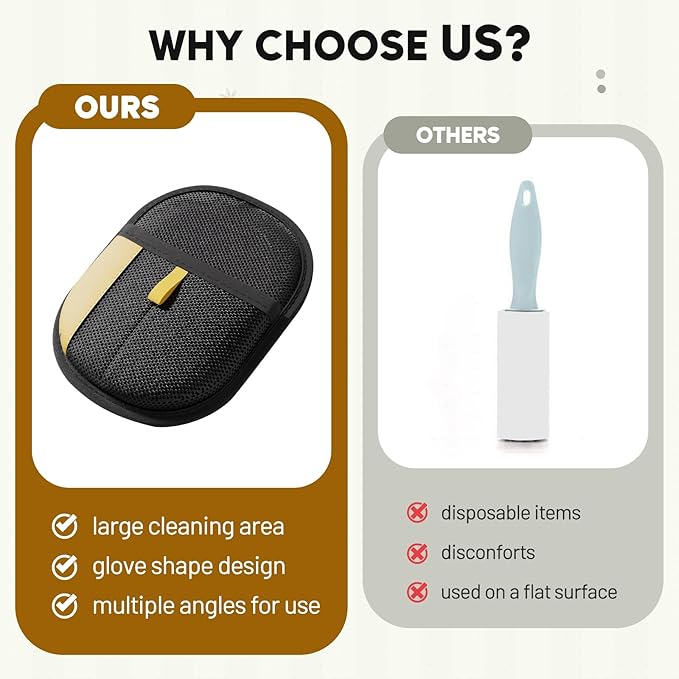 Pet Hair Remover Gloves, 2025 Upgrade Reusable Electrostatic Glove for Cat & Dog Hair Remover Mitt for Couch Furniture Carpet Car Seat Pet Grooming Gloves (2)