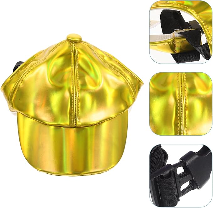 jojofuny Dog Baseball Cap Puppy Hat Pu Material Outdoor Bright Color XL Cute Small Dog Accessory for Pet Supplies