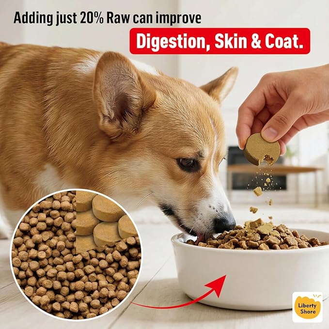 Freeze-Dried Raw Dinner Patties, Dog Food Topper and Mixer, High Protein, Grain-Free, Perfect for Picky Eaters (5.7oz/162g-1pack)