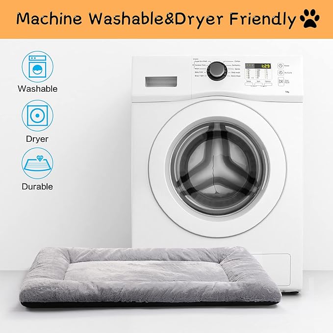 Dog Beds Crate pad for Extral Small Fit Metal, Utral Soft,Washable&Antislip Kennel Pad for Dogs Cozy Sleeping Mat,Gray 22inch