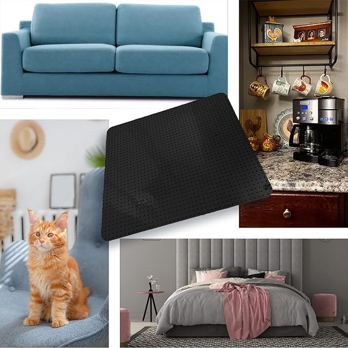 RESILIA Furniture Protector Pet Deterrent Tiles - Pet-Free Training Mat, for Cats, Dogs, Rabbits, Indoor and Outdoor Use, Black, 21 Inches x 19 Inches, 2 Pack
