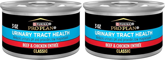 Purina Pro Plan Urinary Tract Health Beef and Chicken Entree Classic Cat Food - 3 oz. Pull-Top Cans,(Pack of 48)