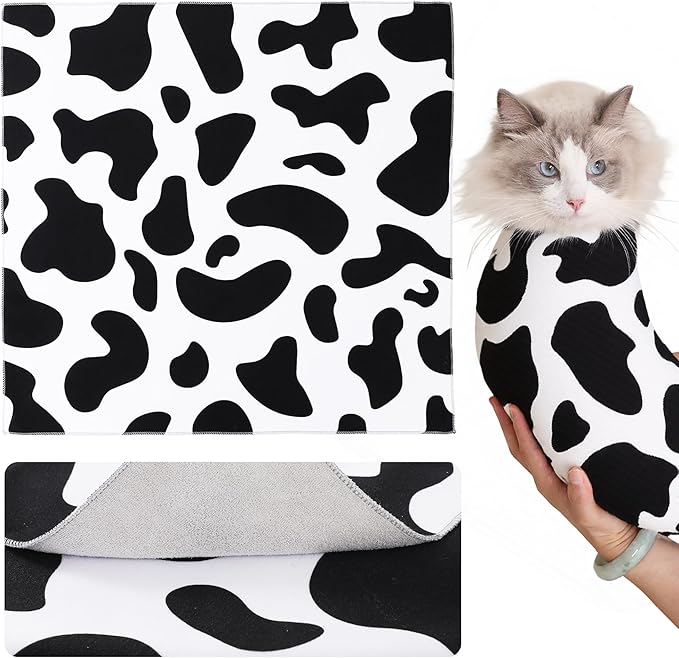 Purrfect Peace Cat Swaddle Wrap – 19.7" Professional Calming Restraint Bag for Grooming, Nail Trimming & Medicine - Adjustable Cat Restraint for Grooming, Nail Clipping & Vet Visits