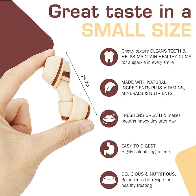 UrbanX HealthyBones Beef Rawhide Free Healthy Mini Chews for Doxle and Other Med Mixed Breed Dogs Great Foods for Training Rewards, 7 Count