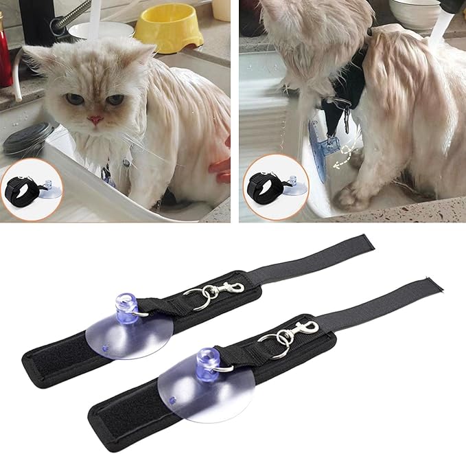 2pcs Dog Grooming Leash Pets Supplies, Adjustable Tub Leash Grooming Loops Pet Bathing Tether with Suction Cup for Kitten,Home,Trimming