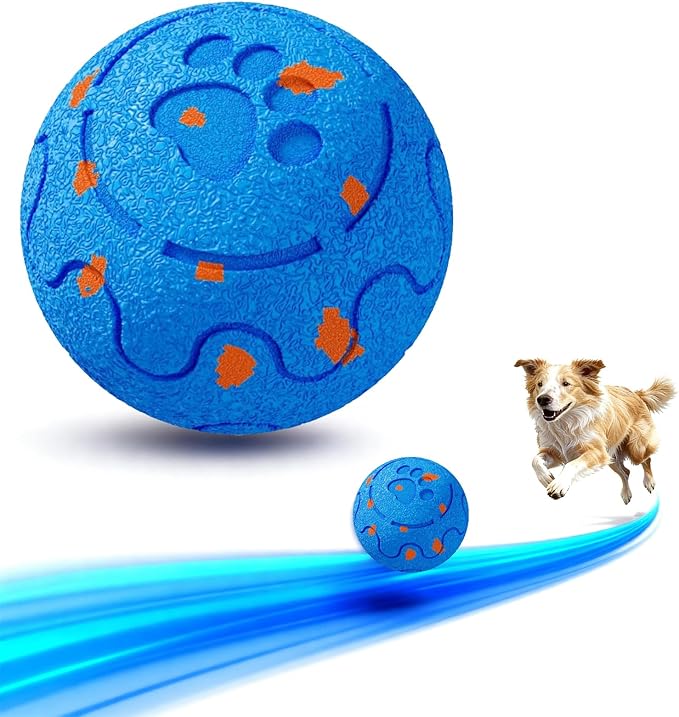 Dog Balls: Interactive Dog Ball, Self-Moving Dog Toy with Auto-Rolling & Bouncing, E-TPU Material, IP54 Waterproof, Motion-Activated (Blue, Large)