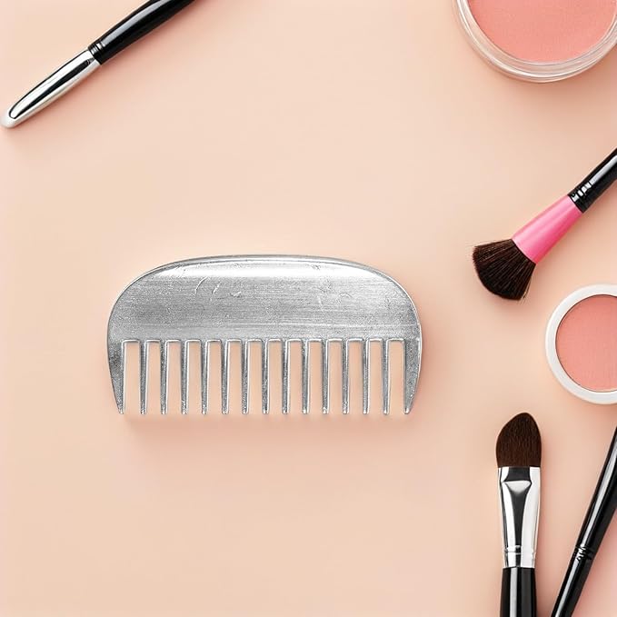 Dog and Cat Grooming Comb Metal Aluminum Deshedding Brush Wide Teeth Pet Hair Removal Comb for Long and Short Hair Pets Silver