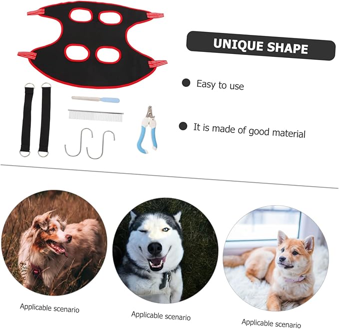 Toyvian 1 Set Pet Shop Hammock for Cat Dog Grooming Breathable Nail Cutting Sling Sturdy Practical Pet Grooming Tool for Home Shops Random Color