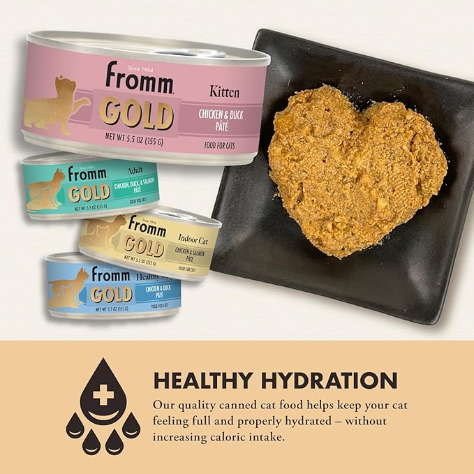 Fromm Kitten Gold Chicken & Duck Pate Cat Food - Premium Wet Cat Food - Chicken Recipe - Case of (12) 3 oz Cans