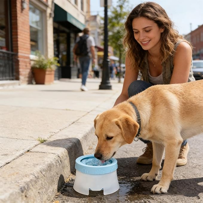 Stable Pet Bowl, Floating Water Dispenser, Non‑Slip Feeding Station, Spill Proof Drinking Container, Indoor Outdoor Travel Accessory, Dog Supplies for Home, Backyard, Camping