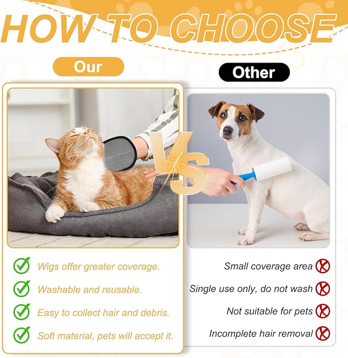 Pet Hair Remover Gloves, Electrostatic Pet Hair Dog Cat Grooming Removal Glove Reusable Magic Brush Animal Fur Removal Tool, (2Pcs, L, Black/Red) for Clothes/Carpet/Couch/Car Seat